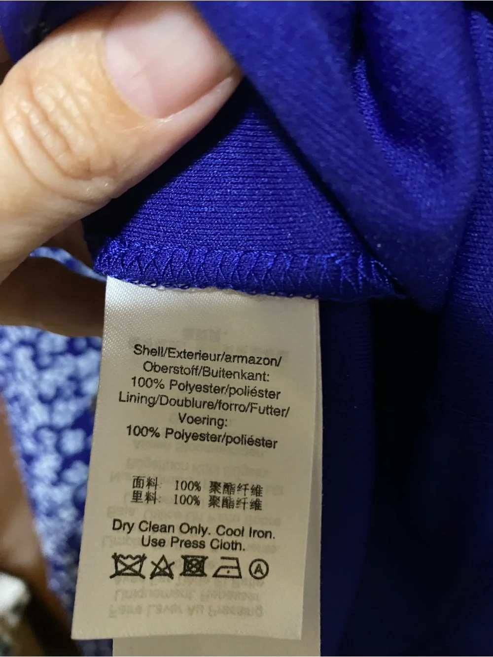DKNY Royal Blue and White Floral Printed Wrap Midi Summer Party Dress size 4 - Picture 9 of 9
